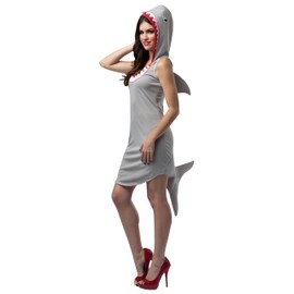 Rasta Imposta Women's Shark Dress Adult, Gray/Red/White, Size 4-10