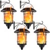 Dynaming 4 Pack Solar Flame Wall Lanterns Outdoor, Solar Powered