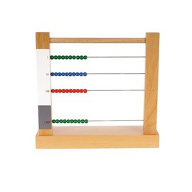 TimeTEX - Small calculation frame "Montessori Premium", mathematical learning instrument for calculations in the 100,000 range, dimensions: approx. 24 x 22 x 7.5 cm