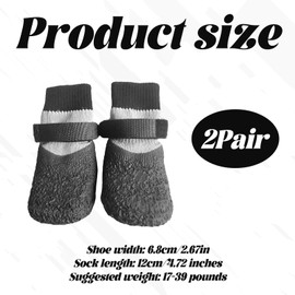 2 PCS dog boots waterproof,All-Season Dog Booties,Anti Slip Dog Socks with Non-Slip Durable Soft Sole,Suitable for 17-39 lbs Dogs,for Dogs for Walking Running and Playing Rain, Snow,Hot Pavement