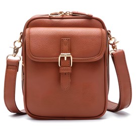 Tasmegol Sculpture Crossbody Leather Bag for Women Small Urvashi Messenger Cross Body Purse, Brown