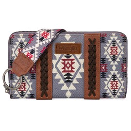 Wrangler Wallet Purse for Women Western Aztec Clutch Wristlet Wallet with Credit Card Holder LG-WG2203-W006LV