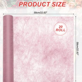 PATIKIL Flower Wrapping Paper 22.83 Inch, 20 Pcs Cotton Wrapping Flower Paper Tissue Paper for Flower Bouquet Gift Wrapping Valentine's Day Graduation Gift Floral Wrap, Purple Rose