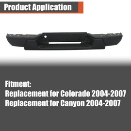 labwork Black Primered Steel Rear Step Bumper Replacement for Chevy Colorado Canyon Pickup 2004-2007 GM1103146