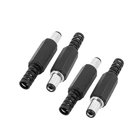 sourcing map 5.5x2.1mm DC Male Connector Jack Solder Adapter DIY DC Barrel Connectors Replacement 4pcs