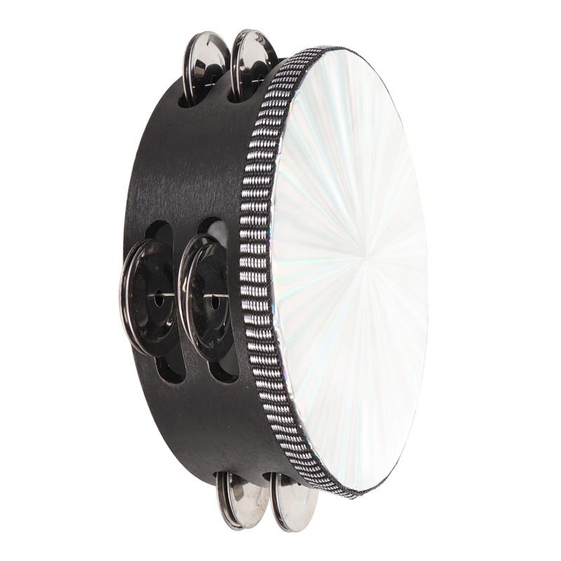 6 Inch Tambourines Double Row Melodious Polished Reflective Drum Hand