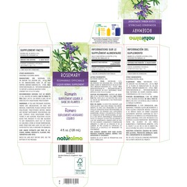 Naturalma Rosemary (Rosmarinus officinalis) Leaf Alcohol-Free Tincture - 4 fl oz Liquid Extract in Drops - Herbal Supplement - Vegan