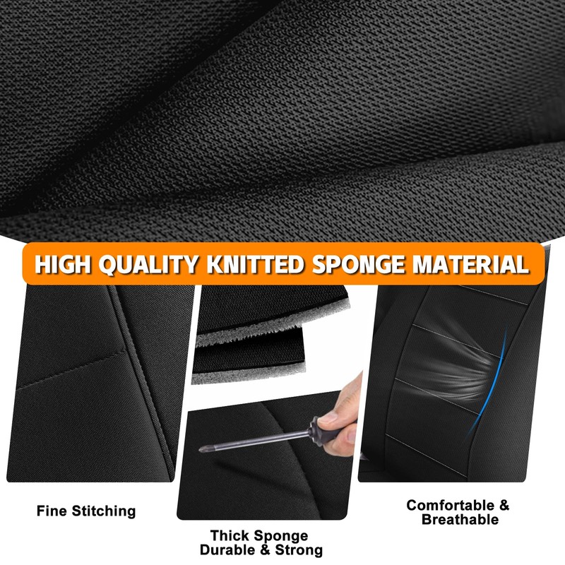 Kistrba Front & Rear Seat Cover Compatible with 1982-2002 Chevy