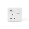 Lieber Silk White 1 Gang Single USB Plug Socket -