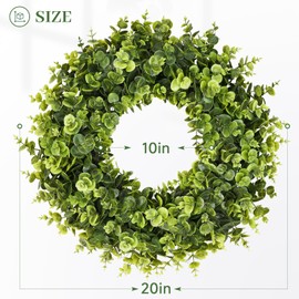 COLORSPEC 20 Inch Green Boxwood Wreaths Front Door Perfect for Winter Summer Spring All Season Year Round Decor Ideal for Front Door Indoor Outdoor Windows Farmhouse
