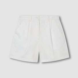 JAJU [JAJU] Soft Linen Blend Half Pants_White