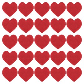 QUARKZMAN Heart Shaped Felt Pom Pom Hearts for Valentine's Day Crafts 4cm x 4cm for Decoration Home Party Crafts Red Pack of 100