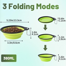 SLSON Collapsible Dog Bowls One-Piece Molded Reinforced Rim, 2Pcs Portable Water Pet Bowls, Lightweight Travel Feeder Dog Dishes for Walking Hiking Camping