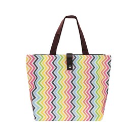 FuninCrea Foldable Shopping Bag, Reusable and Washable Shopping Bags Grocery Bag, Eco -friendly Shopping Tote Bag for Shopping, Travel, Groceries, Storage and Daily Use (Colored polyline), L