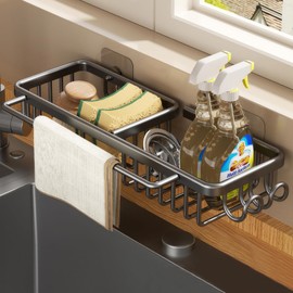 UNISOPH Sink Caddy, Kitchen Sink Tidy with Sponge Holder, Kitchen Sink Organiser, Sink Tidy Kitchen Sink Organizer, Sponge Holder for Kitchen Sink for Kitchen Storage and Organization