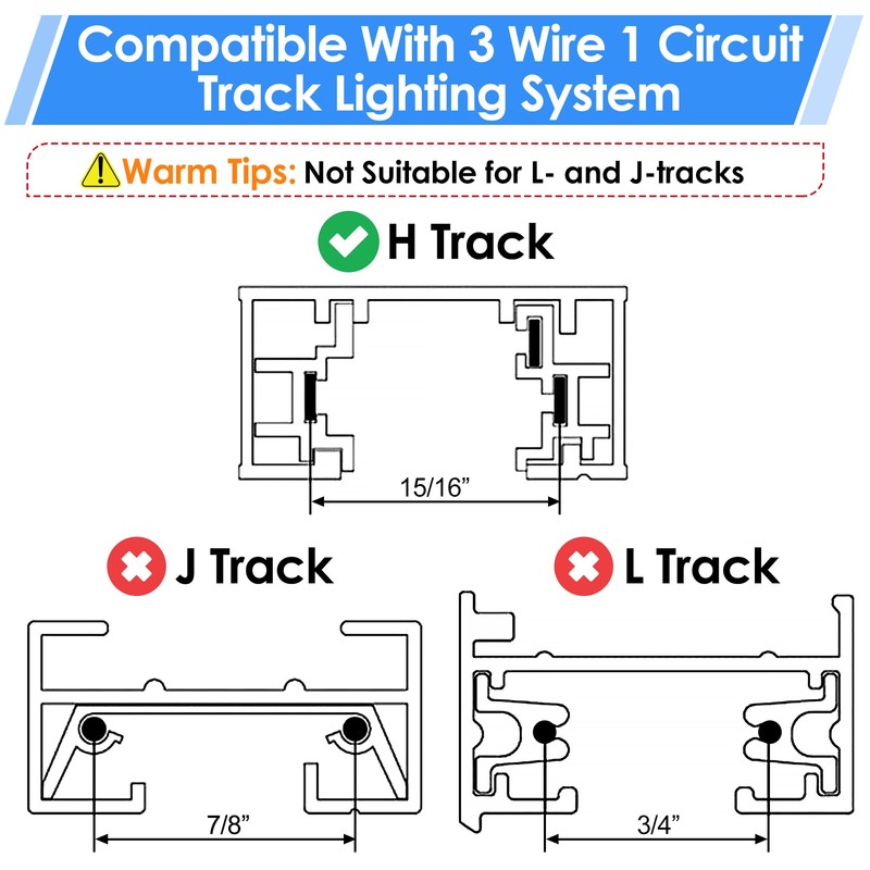 Enhon 4 Pack Replacement for H Track Dead End I