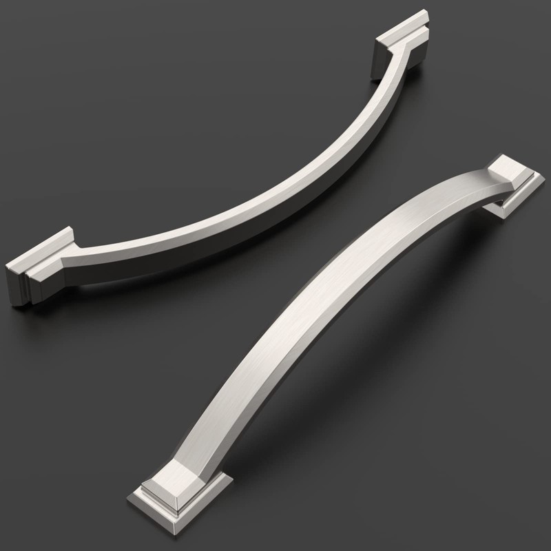 Amerdeco 10 Pack Brushed Satin Nickel Cabinet Pulls 4 Inch(102mm)