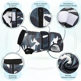 SlowTon Hundebody nach Op, weicher atmungsaktiver Leckschutz Anti-Wundlecken Erholungsanzug mit Reißverschluss, E-Halsband Alternative Einteiler für Hundebody nach Kastration Rüden Hündin