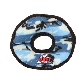 TUFFY- World's Tuffest Soft Dog Toy- Ultimate 4Way Ring Camo Blue- Squeakers- Multiple Layers. Made Durable, Strong & Tough. Interactive Play (Tug, Toss & Fetch). Machine Washable & Floats