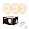 MEKKLEON Puck Lights with Remote Control,1000mAh Rechargeable Under Cabinet Lighting,3Pack