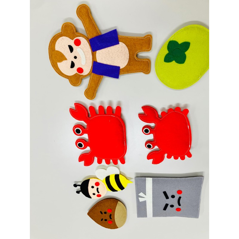 Tetekumo Ohanashi Apron® Monkey Fight, Doll Theater, Nursery Teacher, Apron,