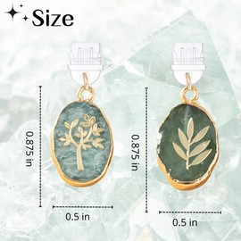 Romukuku 2 Pcs Crystal Charms for Kindle,Cute Tablet and Phone Accessories USBC Dust Plug, Compatible with Kindle and Phone Type C Charging Ports (Green Aventurine & Green crystal)