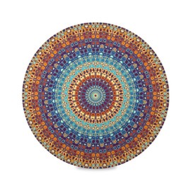 Kigai Mandala Round Placemats Set of 4, Non-Slip Table Mats Washable Heat Resistant Place Mats for Kitchen Dining Table Home Decor,15.4 Inch