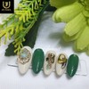 Green emerald nail tips - Short ballerina / 녹색빛에메랄드 네일팁