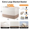 OIAHOMY 108L Extra Large Blanket Basket, 25”x16”x16” Rectangle Woven Cotton