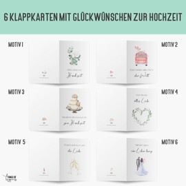 6 Wedding Greeting Cards | Wedding Cards | 6 Folding Cards Including Natural Envelope | Congratulations for Wedding (Wedding)