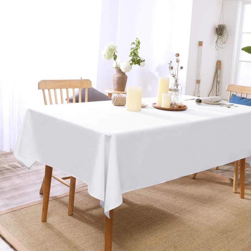 Deconovo Christmas Decorations Oxford Decorative Wipeable Tablecloth Rectangle Water Resistant