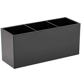 Makeup Brush Holder Organizer Cosmetic Brushes Container Storage 3 Slots - Great for Vanity (Black)