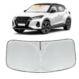 for Kicks Windshield Sun Shade Sunshade for 2018 2020 2021 2022 2023 2024 2025 Nissan Kicks S SV SR Crossover Accessories 2-Layer Car Front Window Sun Visor Shield Foldable Protector Blocks UV