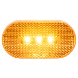 LONG HAUL 4"x2" LED Oblong Marker Light w/Reflex | Surface Mounted | 12v DC | Simple 2-Wire Installation for Trailers, RVs, and Trucks (Amber/Amber, 2 Pack)