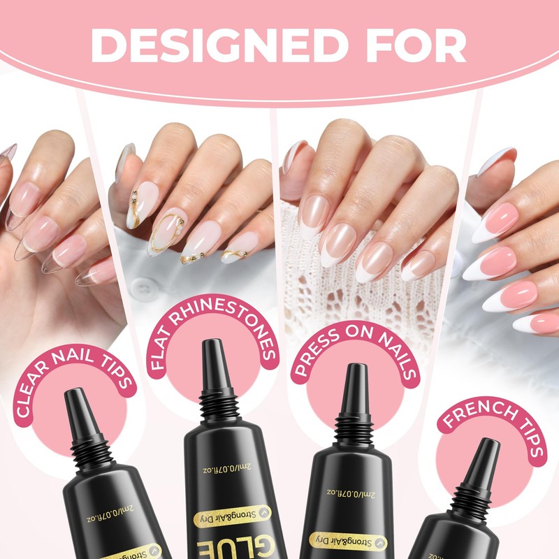 UNA GELLA Press On Nail Glue 5 x 2 ml