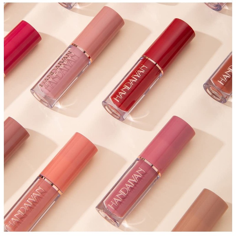 12 Colors Matte Nude Lipstick Set Velvety Long Lasting Non-stick