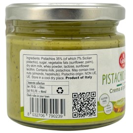 GUSTO ETNA Pistachio Butter Sweet Spreadable Cream, 6.7 oz (190g) Rich & Nutty Pistachios Cream for Knafeh Dubai Pistachio Chocolate Bars, Product of Sicily, Italy, No GMO