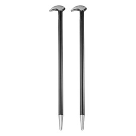 HARFINGTON 2pcs Rolling Head Pry Bar 16" Length 0.6" Rod Dia Carbon Steel Lady-Foot Leverage Bar Heel Line Up Pry Bars for Automotive Mechanics Aligning & Prying