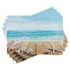Ambesonne Seashells Place Mats Set of 4, Wooden Boardwald Sunshine