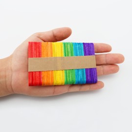 WISYOK 450PCS Colored Craft Sticks, 2.5 Inch Mini Wood Popsicle Sticks, Rainbow Craft Sticks, Ice Cream Sticks for DIY, Craft Creative Designs, Arts & Handwork
