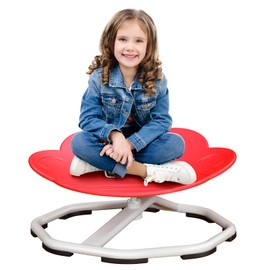 Qusases Sensory Swivel Chairs for Kids, Spinning Chair for Autistic Kids, Sit and Spin Sensory Toys, Training Body Coordination, Autism ADHD Chairs Indoor Outdoor Play Equipment (Red)