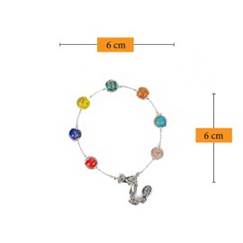 Sospiri Venezia Women's Bracelet with 7 Glass Beads 8 mm Diameter Original Murano Glass Gift Jewellery Made in Italy Certified, Glass