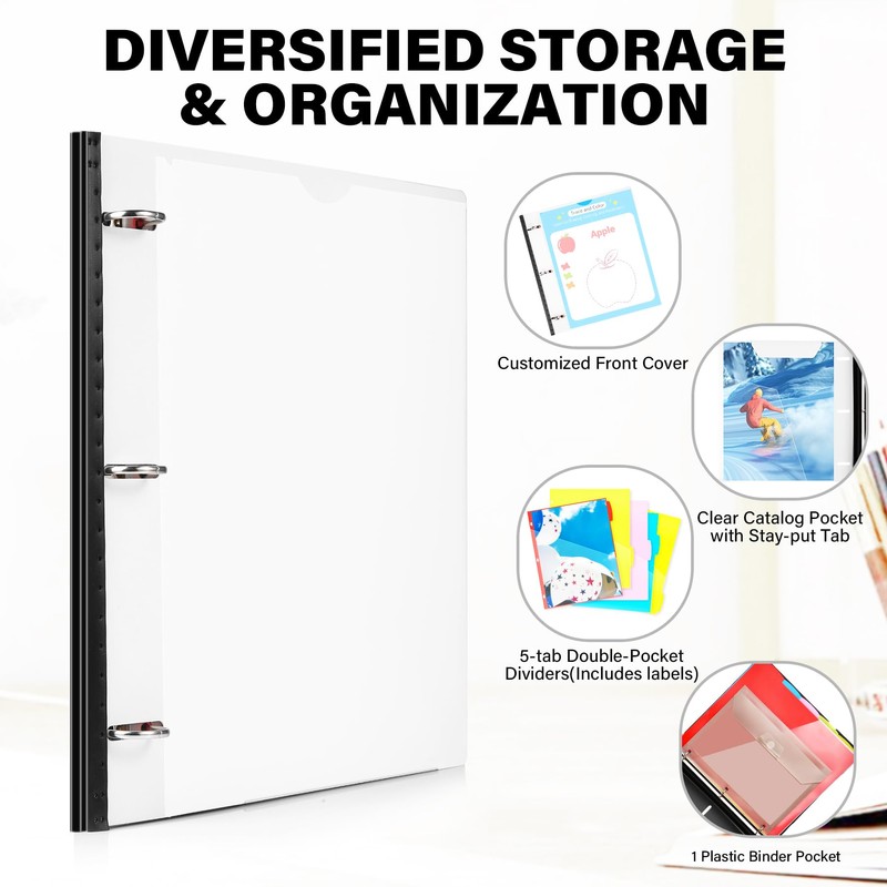 WOT I Telescoping Project Organizer, Refillable 3 Ring Binder with