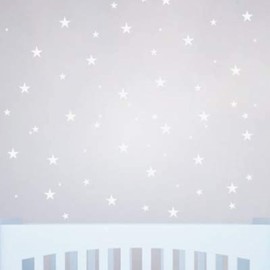 The Boho Design Stars Wall Decals Peel and Stick for Kids, Baby Bedroom Nursery and Living Room, Tribal TeePees Vinyl Wall Stickers Decor (White)