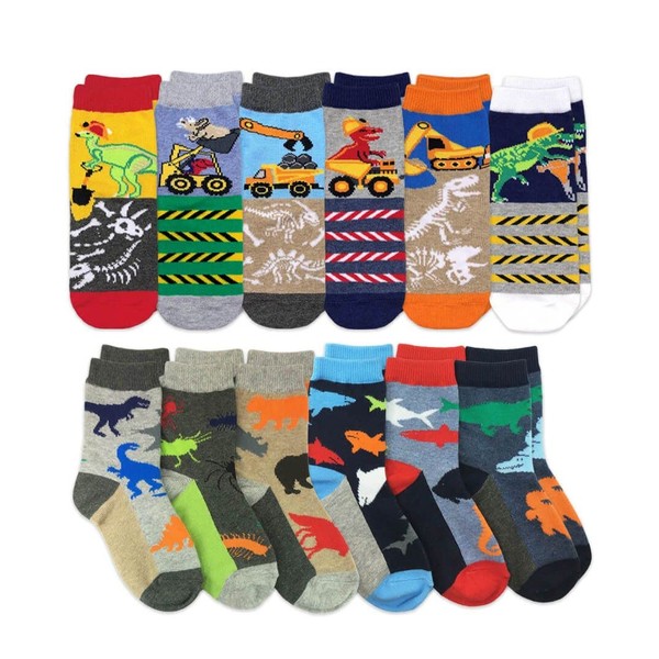 Jefferies Socks Boys Multicolored Stripe Fashion Variety Crew Socks 12