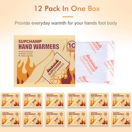 Supchamp Hand Warmers - 12 PCS Disposable Pocket Hand Warmer - Handwarmers Up to 10 Hours of Heat - Hand Heat Pads