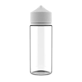 Copackr Chubby Gorilla V3 5 x 120 ml PET Bottles for Liquid - Dropper Bottles (Clear Bottle with White Cap, 120 ml)