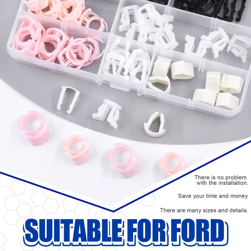 Glarks 80Pcs 3/8" 5/16" 8 Sizes Fuel Line Retainer Clips