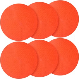 wlilupah 6 Pcs Poly Spots Markers 8 Inch Floor Spot Markers Dots for Gym Marker Poly Sports Training for Gym Floor Soccer Basketball Speed Agility Training Field Marking Equipment (Orange)