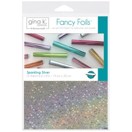 Gina K. Designs for Therm O Web Sparkling Silver Gina K Designs Fancy Foil 6 x 8 Pulgadas, 12 Unidades